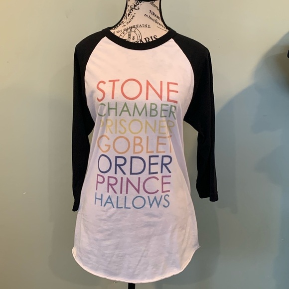 American Apparel 50/50 Shirt Harry Potter Baseball T-Shirt Women’s Medium - Picture 1 of 6